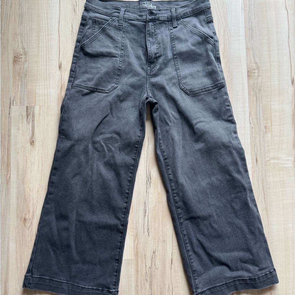 Time and Tru Charcoal Wide-Leg Jeans